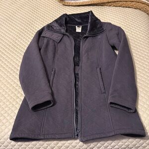 The North Face womens quilted jacket. Perfect condition. Charcoal gray.
